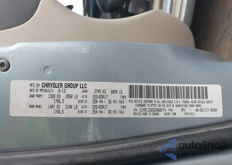 2013 Chrysler Town & Country Touring z USA, uszkodzony, nr VIN 2C4RC1BG5DR808774